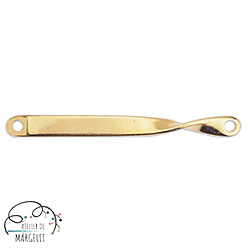 Accesorii metale comune - Pandantiv panglica rasucita zamac placat cu aur 24K