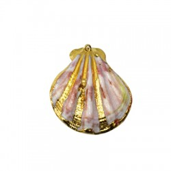 Accesorii metalice diverse - Pandantiv scoica 30x40 mm placata auriu