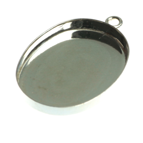 Pandantive si agatatori pandantive - Pandantiv tip caseta pentru cabochon, argint 925, lungime 29 mm, latime 19 mm, inaltime 3 mm