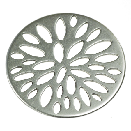 Accesorii metalice - Pandantiv, zamac placat cu argint, D 38 mm, gros. 1.5 mm