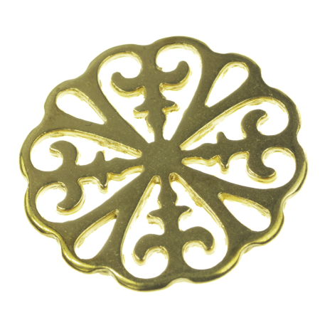Accesorii metalice - Pandantiv, zamac placat cu aur, D 24 mm, gros. 1.5 mm