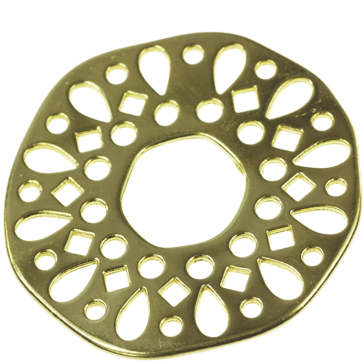 Pandantive, accesorii pandantive - Pandantiv, zamac placat cu aur, D 49 mm, gros. 2 mm