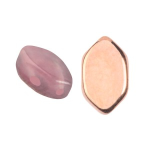 Margele Par Puca - Margele Paros Par Puca 7 X 4 mm Light Rose Opal Capri Gold