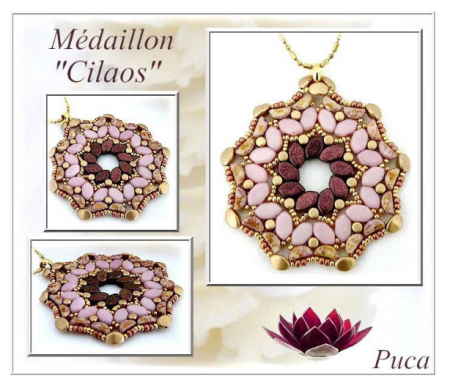 Margele Paros Par Puca 7 X 4 mm Light Rose Opal Tweedy [2]