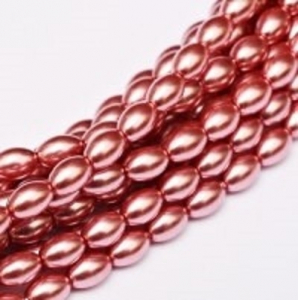 Margele Cehia - Perle cehesti Rizo 6x4 mm Fandarginto Pink