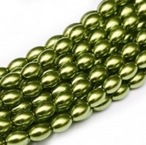 Margele Cehia - Perle cehesti Rizo 6x4 mm Green Apple