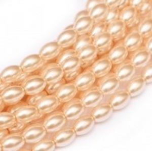 Margele Cehia - Perle cehesti Rizo 6x4 mm Peach Chiffon