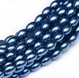 Margele Cehia - Perle cehesti Rizo 6x4 mm Persian Blue