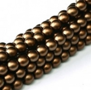Margele Cehia - Perle cehesti matted 4 mm Brown satin