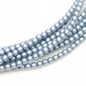 Margele Cehia - Perle cehesti matted 4 mm Cerulean satin