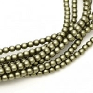 Margele Cehia - Perle cehesti matted 4 mm Russian green satin