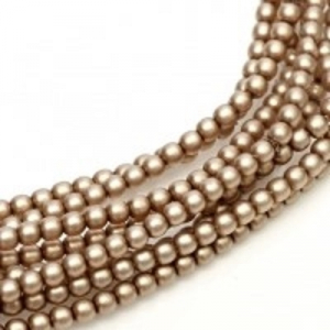 Margele Cehia - Perle cehesti matted 4 mm Taupe satin