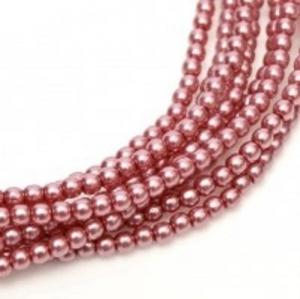 Margele Cehia - Perle cehesti shiny 4 mm Fandarginto Pink