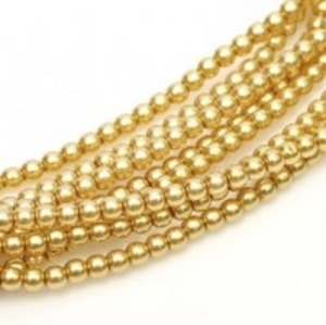 Margele Cehia - Perle cehesti shiny 4 mm Light Gold