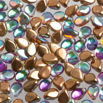 Margele cehesti Pip - Margele cehesti Pip 5x7 mm crystal Copper Rainbow