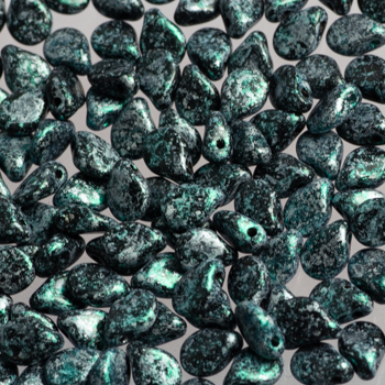 Margele Cehia - PIP metallic marble Green 5x7 mm
