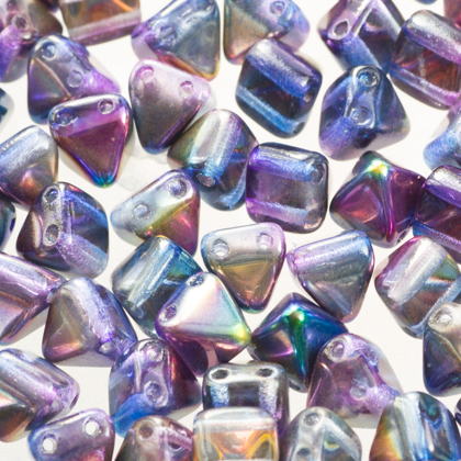 Margele Cehia - Piramida 2-hole 6x6 mm Crystal Magic Blue