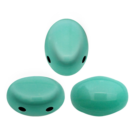 Margele Par Puca - Margele Samos Par Puca 5 X 7 mm Opaque Green Turquoise