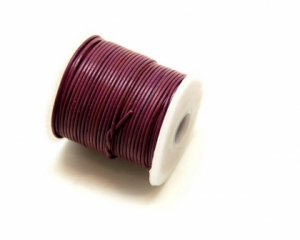 Snururi si accesorii piele - Snur din piele naturala 1mm. Dark pink .