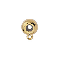Tortite, baze cercei - Stopper cu za 10 mm diametrul de 2.5 mm alama placata cu aur 24K