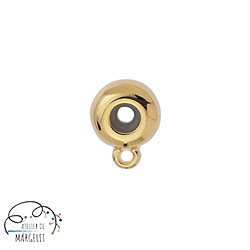 Accesorii metale comune - Stopper cu za 10 mm diametrul de 2.5 mm alama placata cu aur 24K