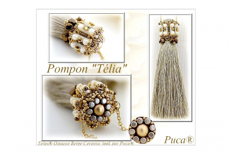 Margele Telos Par Puca 6X12X4 mm Opaque White Tweedy [2]