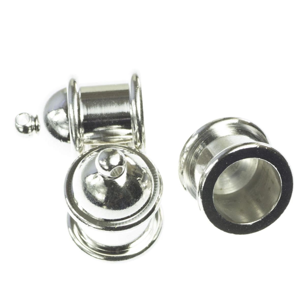 Inchizatori, terminatii lant, conuri - Terminatii lant (sirag), aliaj placat cu argint, L 15 mm, D 12 mm, orif. 1 mm