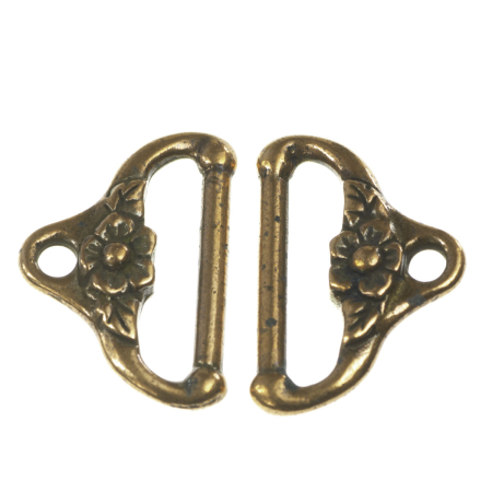 Accesorii metalice - Terminatii lant (sirag), aliaj placat cupru antichizat, 20x13 mm