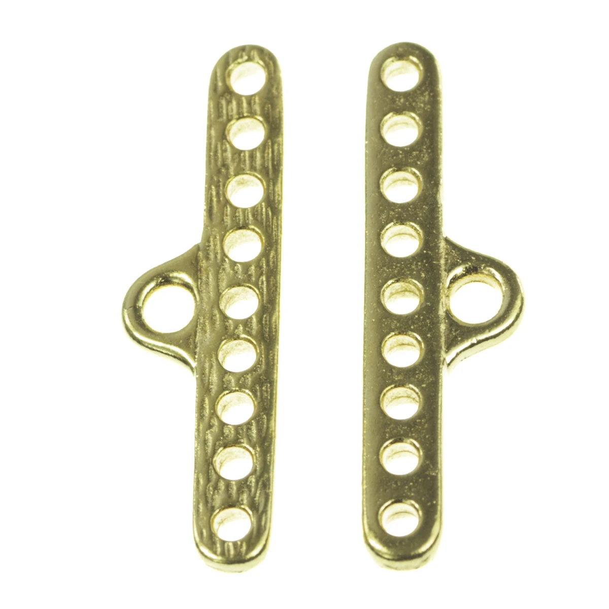 Inchizatori, terminatii lant, conuri - Terminatii lant (sirag) multisir, texturat, aliaj placat cu aur, 28x4 mm, gros. 1.5 mm