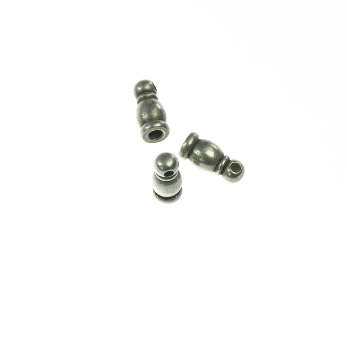 Inchizatori, terminatii lant, conuri - Terminatii lant (sirag), negru placat staniu, L 9 mm, D 4 mm, orif. 1 mm