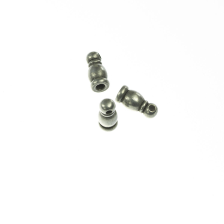 Accesorii metalice - Terminatii lant (sirag), negru placat staniu, L 9 mm, D 4 mm, orif. 1 mm