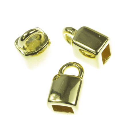Accesorii metalice - Terminatii lant (sirag), zamac placat cu aur, 8x5 mm, gros. 4.5 mm