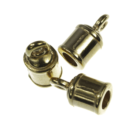 Accesorii metalice - Terminatii lant (sirag), zamac placat cu aur, L 10 mm, D 5 mm, orif. 3 mm