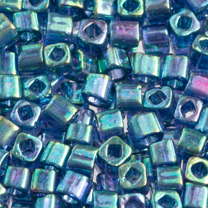 Toho Cub - Toho Cube 3 mm Gold-Lustered Lt Tanzanite