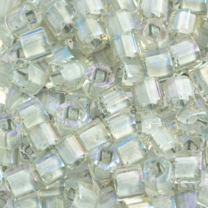 Toho Cub - Toho Cube 3 mm Inside-Color Rainbow Crystal/Gray-Lined