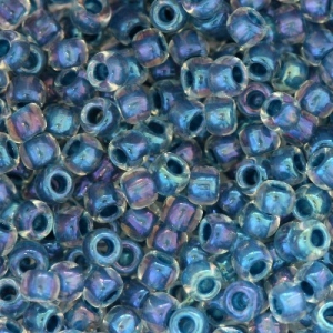 Margele Toho Round 11/0 inside color luster crystal/capri blue lined TR 11 188