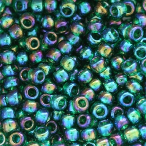 Margele Toho - Margele Toho Round 11/0 transparent rainbow green emerald TR 11 179