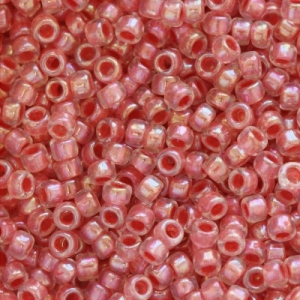 Margele Toho - Margele Toho Round 15/0 inside color rainbow crystal/salmon lined TR 15 779