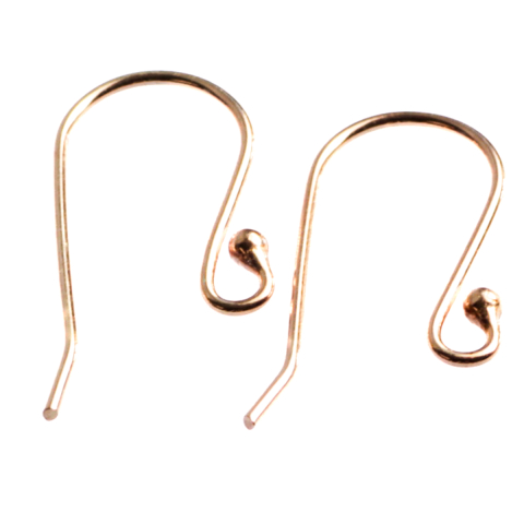 Tortite si baze cercei - Tortite cercei cu bila, argint 925 placat cu aur roz, lungime 15.5 mm, grosime 0.8 mm