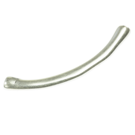Accesorii metalice - Tub curbat, zamac placat cu argint, L 50 mm, gros. 4 mm, orif. 2.5 mm