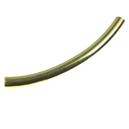 Accesorii metalice - Tub curbat, zamac placat cu aur, L 40 mm, D 4 mm, orif. 2.5 mm