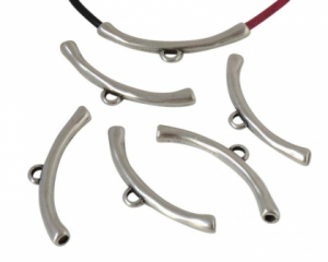 Accesorii metale comune - Tub pandantiv zamak argintiu 49x4 mm