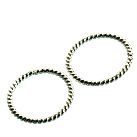 Zale si anouri - Zale decorative sarma rasucita, argint 925, grosime 1 mm, diametrul 12 mm