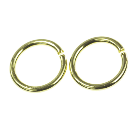 Accesorii metalice - Zale deschise, alama placata cu aur, D 16 mm, gros. 2 mm