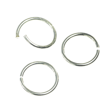 Accesorii metalice - Zale deschise, aliaj placat cu argint, D 7 mm, gros. 1 mm
