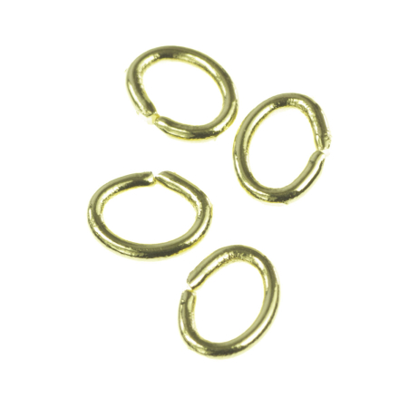 Accesorii metalice - Zale deschise ovale, alama placata cu aur, 7.5x6 mm, gros. 1.2 mm