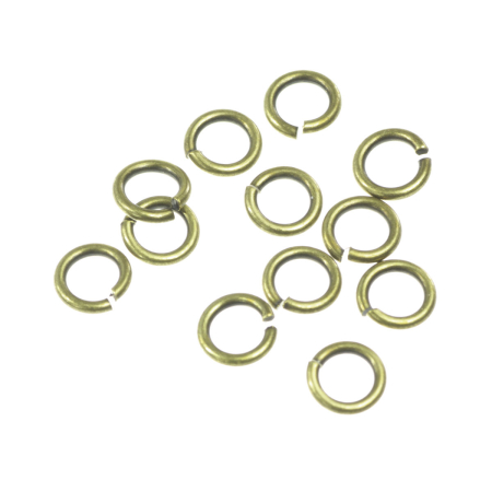 Accesorii metalice - Zale deschise rotunde, alama, D 4 mm, gros. 0.8 mm