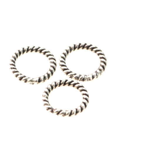 Zale si anouri - Zale sarma rasucita, argint 925 antichizat, grosime 1 mm, diametrul 8 mm