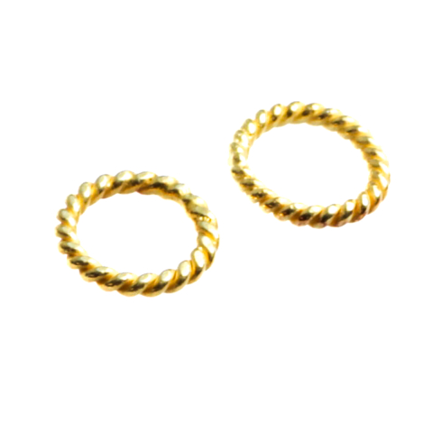 Zale si anouri - Zale sarma rasucita, argint 925 placat cu aur, grosime 1 mm, diametrul 8 mm