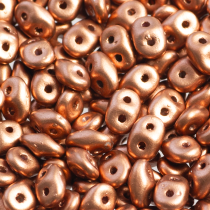 Margele SuperDuo 5 x 2mm Matte Metallic Bronze Copper